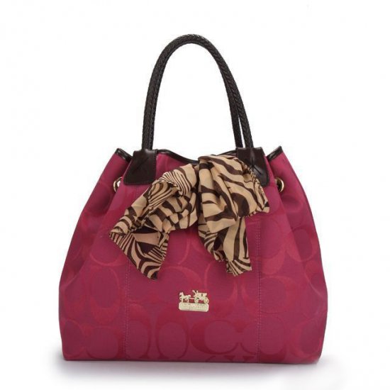 Coach North South Scarf Large Fuchsia Totes ATR - Click Image to Close